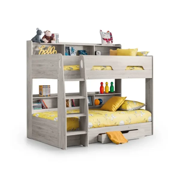 Modern Kids Wooden Bunk Bed with Storage
