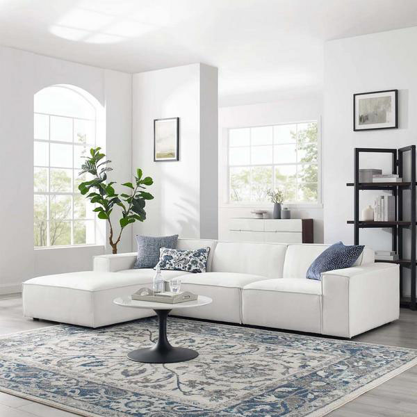 The Hampton Modern L-Shape Polyester Sectional Sofa