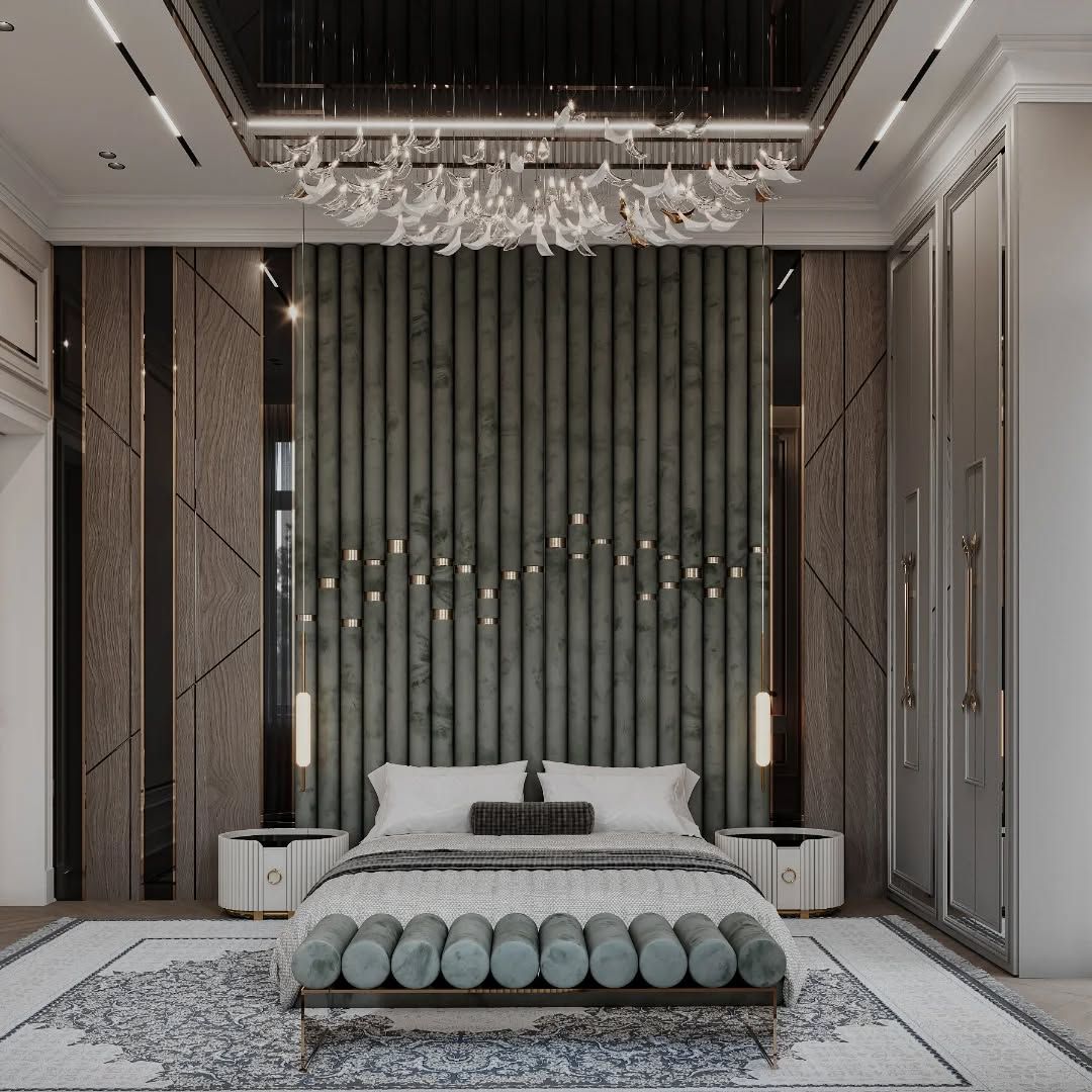 The Verona Fluted Pillar Wall-Panel Bed 