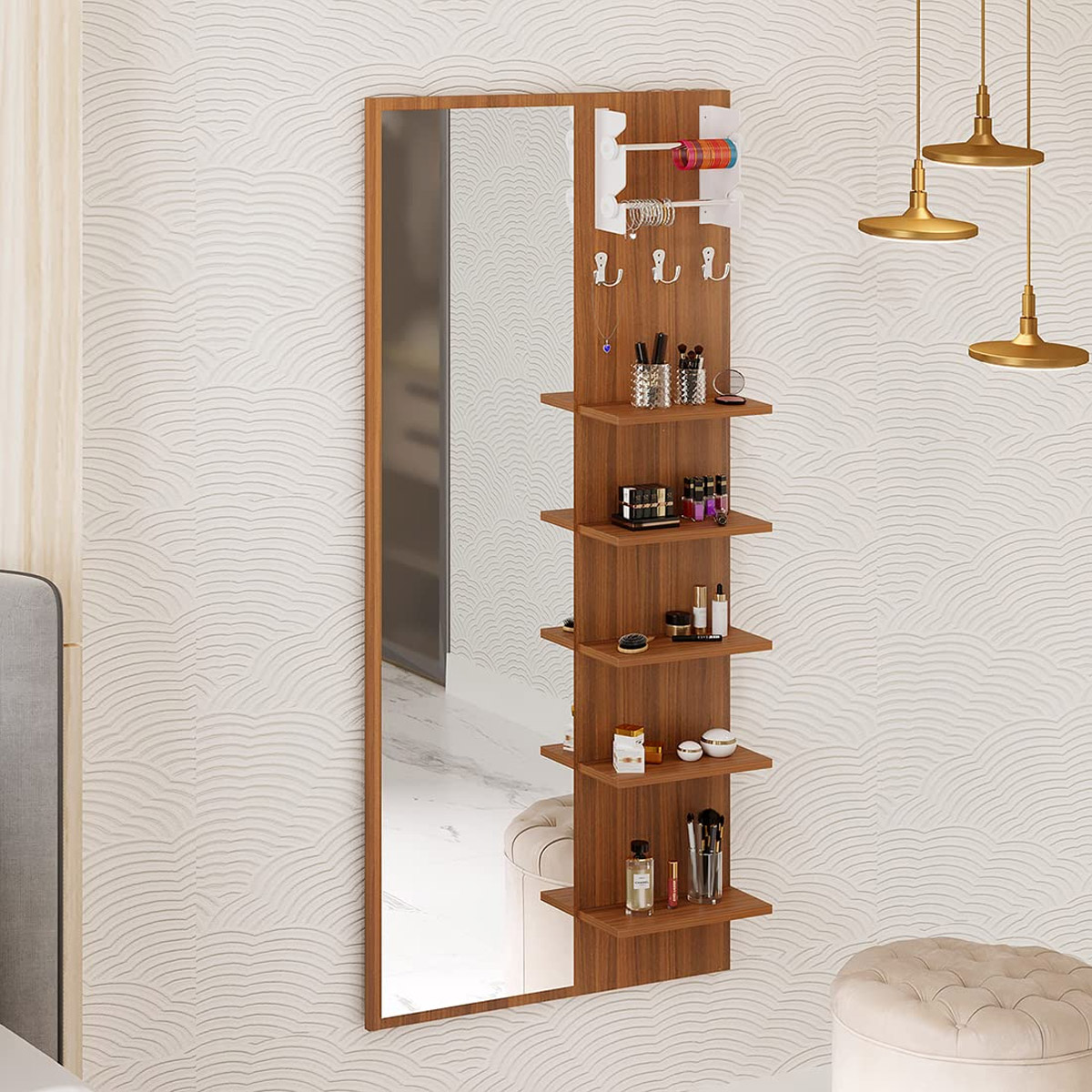 The Freddie Wall-Mount Dressing Cabinet with Mirror & Shelves