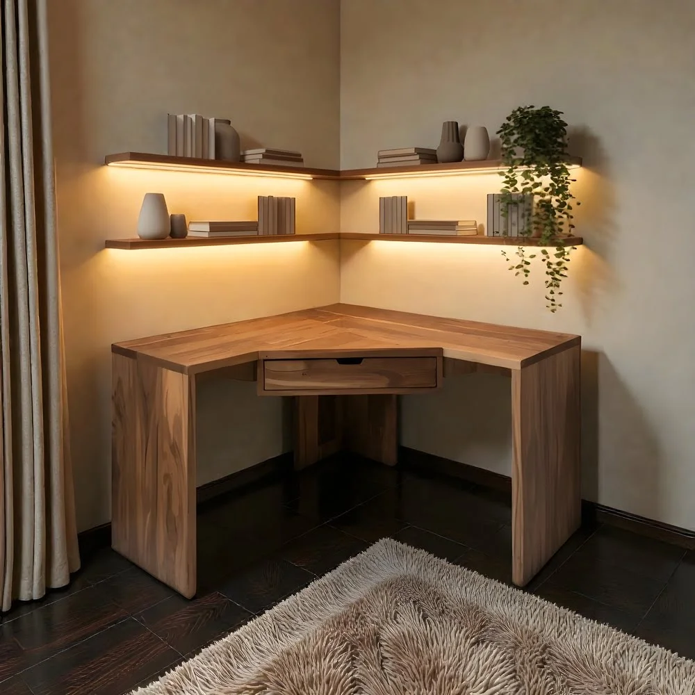 NovaGlow Modern Corner Study Desk
