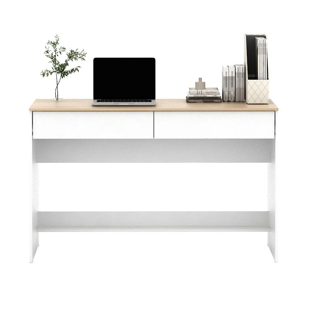 Minimalist Dual-Drawer Study Desk