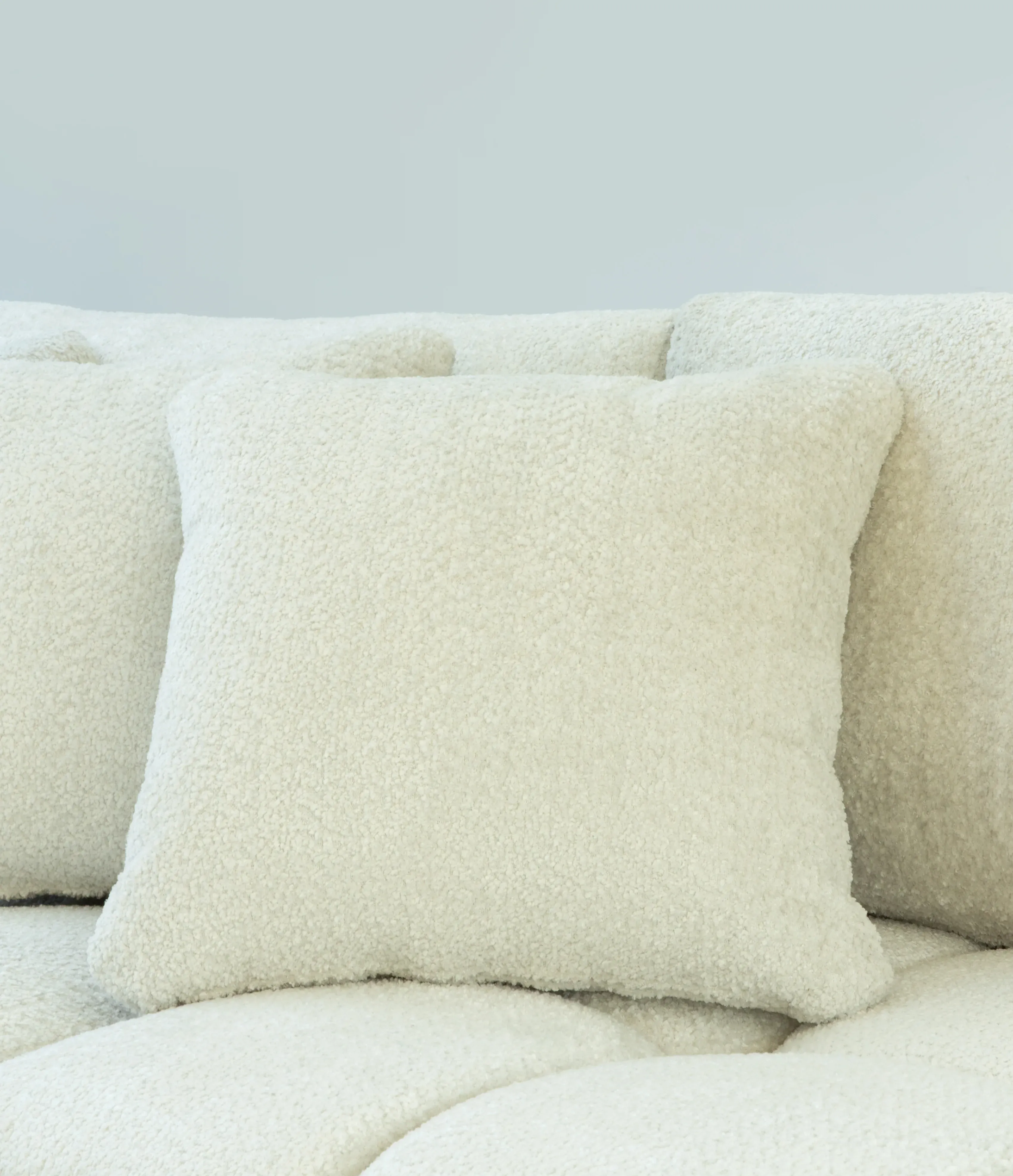 Modern Plush Bouclé L-Shape Sectional Sofa