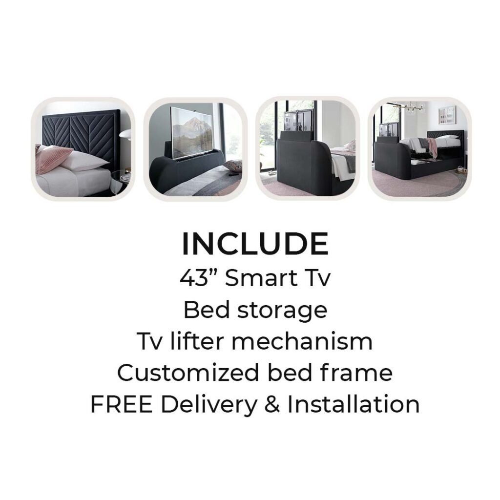 Premium Smart TV Bed with Integrated Motorized Lifter
