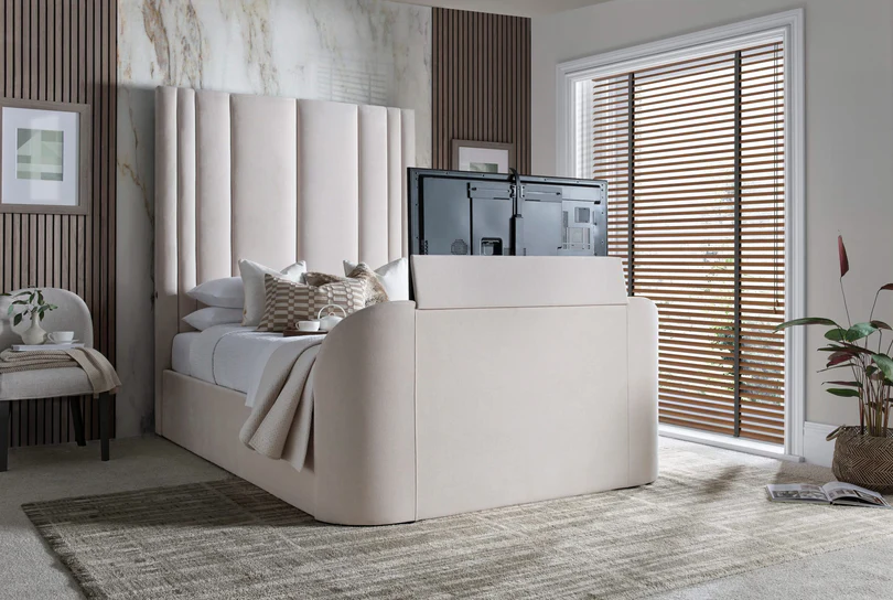 Ethereal Tall-Panel Smart Multimedia Bed