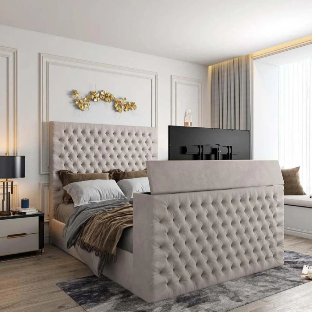 Royal Tufted Elegance Smart Multimedia Bed