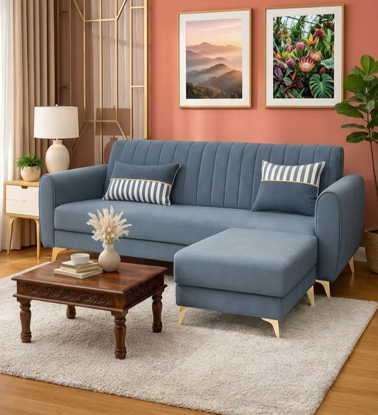 Boutique Channel-Tufted Sofa with Ottoman