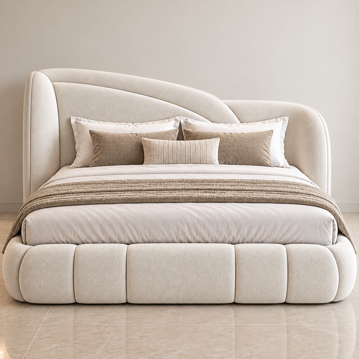 Luna Maroon Luxury Upholstered Bed
